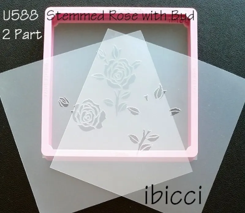 ibicci Single Stem Rose stencil - 2 parts