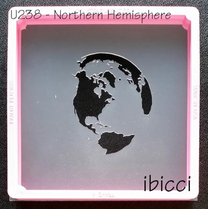Northern Hemisphere Globe stencil - 3" inch shown