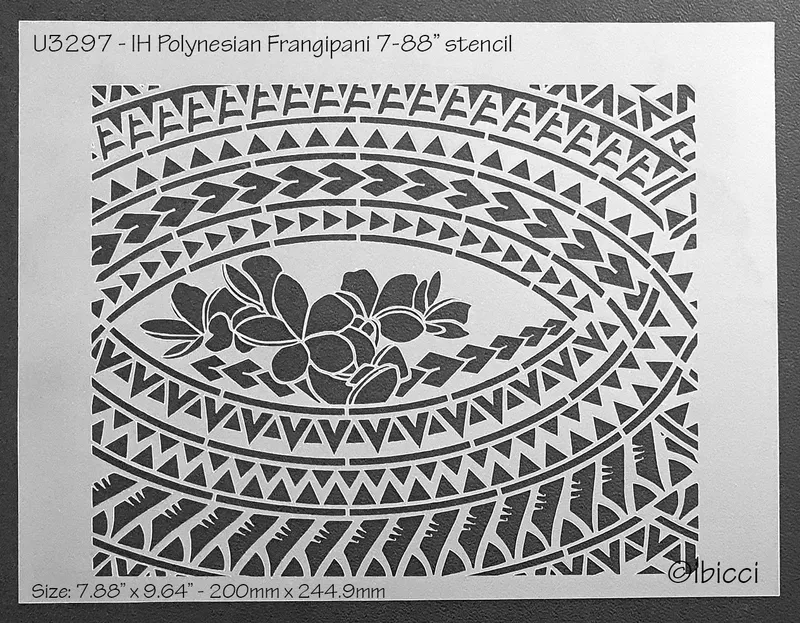 IP Frangipani Polynesian stencil to fit 8"