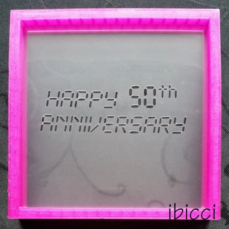 Tech font Celebration stencil - Happy 50th Anniversary