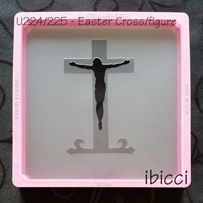 2part Easter cross with Christ Figure stencil