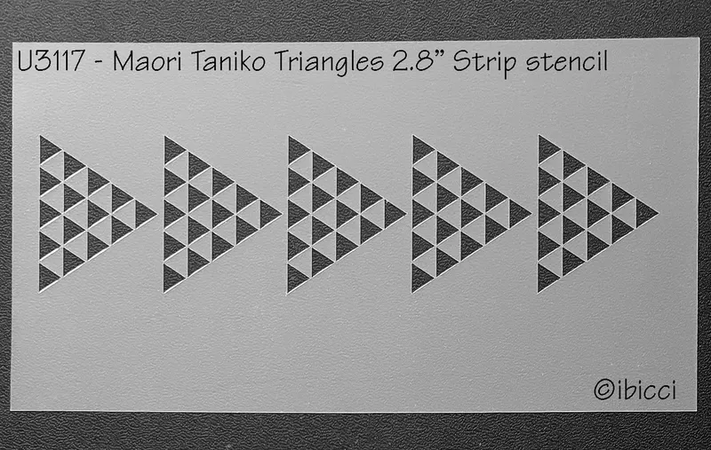 ibicci Māori Taniko Triangles Strip Stencil 2.8"