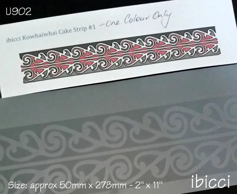 Maori Kowhaiwhai Waves Cake Mesh Stencil - 1 part