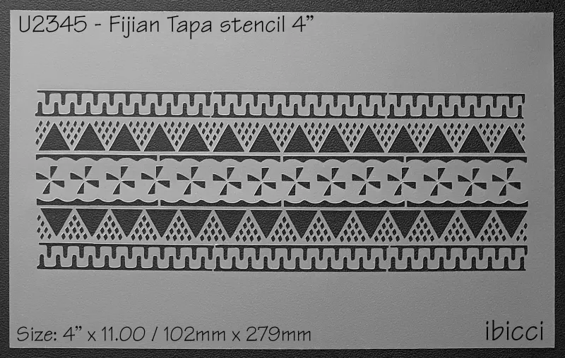 Fijian Tapa Stencil 4" high