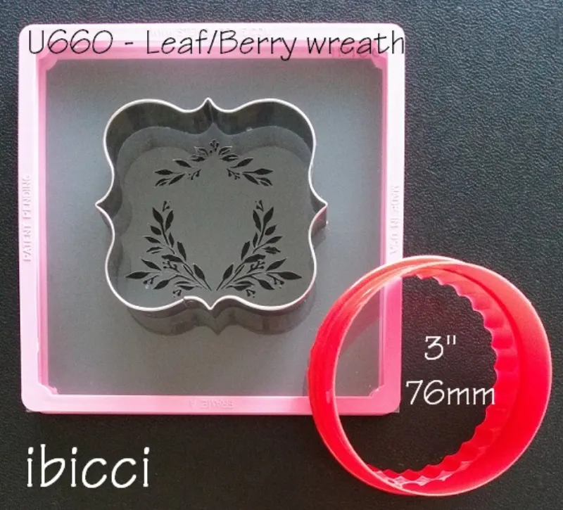 Berry & Leaf frame stencil with cutters as guides