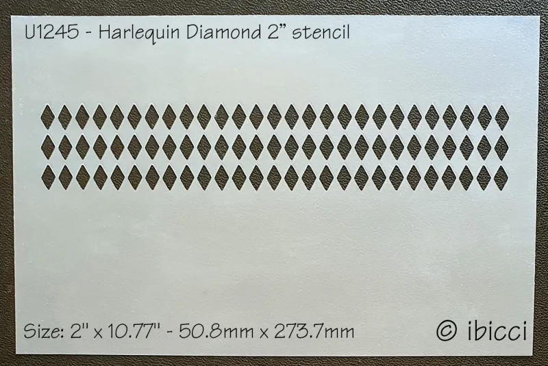 ibicci Harlequin Diamond Cake stencil 2"
