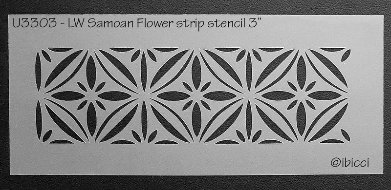 ibicci LW Samoan Flower strip stencil 3”