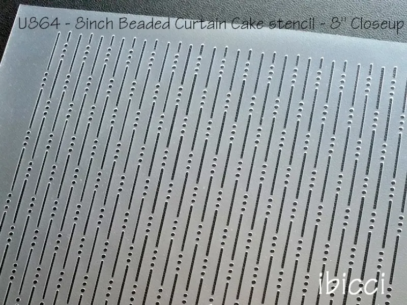 ibicci Beaded Curtain Cake stencil - 8" - Closeup