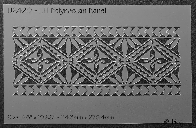 ibicci LH Polynesian Panel stencil 4.5" x 10.88"