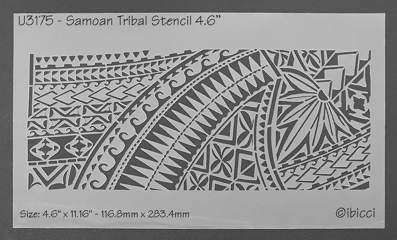 ibicci Samoan Tribal Panel Cake stencil 4.6"
