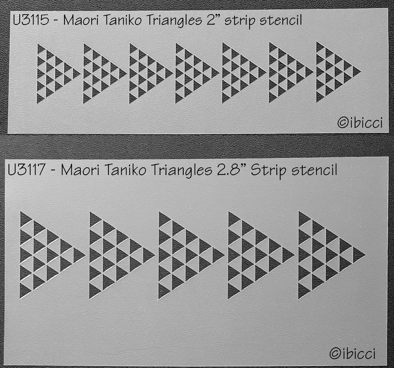 ibicci Māori Taniko Triangles Strip Stencils x2