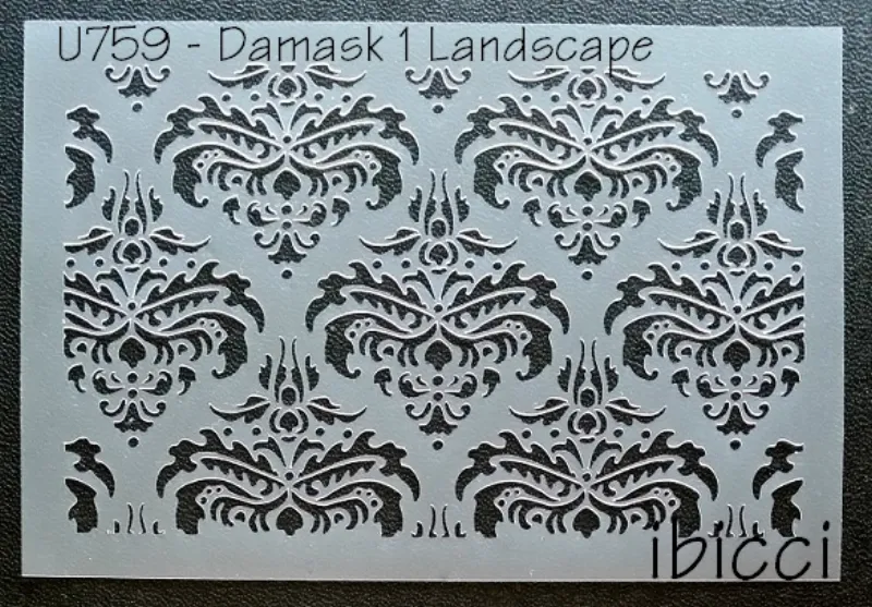 ibicci Damask Cookie Stencil - Landscape Panel