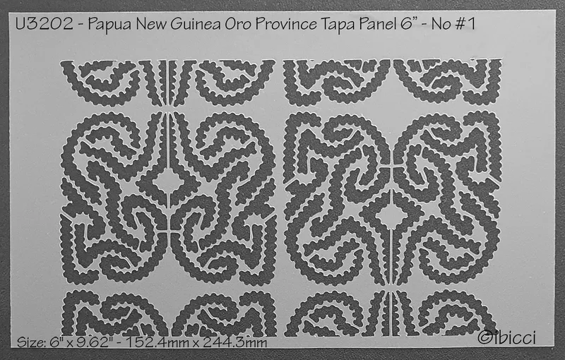 ibicci Papua New Guinea Oro Province Tapa stencils to fit 6" #1