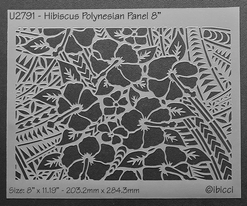 ibicci Hibiscus Polynesian Panel 8" stencil