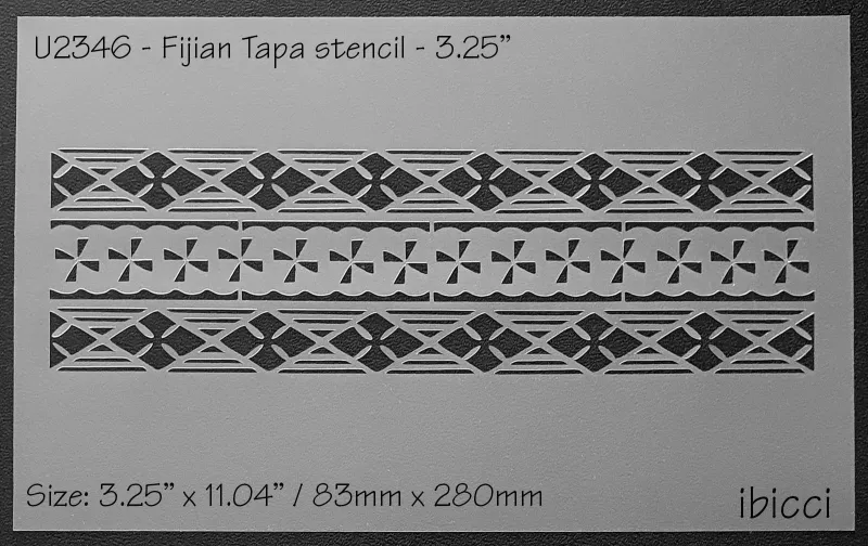 Fijian Tapa Stencil 3.25" high