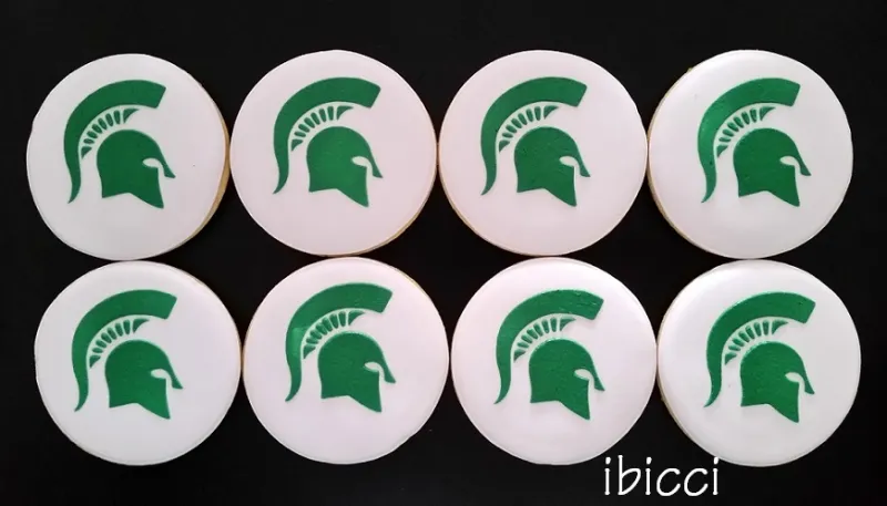 ibicci cookies using the Michigan State S stencil