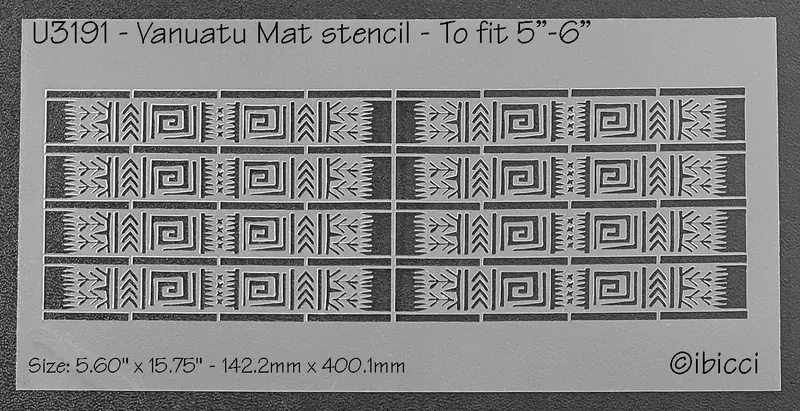 ibicci Vanuatu Mat 4 band stencil to fit 6"