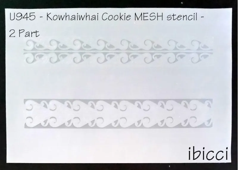 ibicci Maori Kowhaiwhai Ngaru Cookie Mesh Stencil