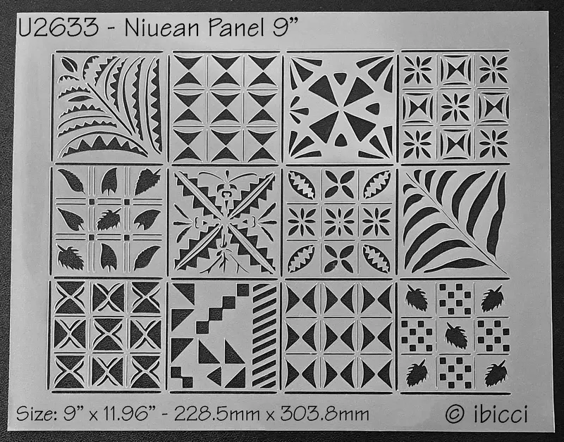ibicci Niuean Panel stencil 8" or 9"