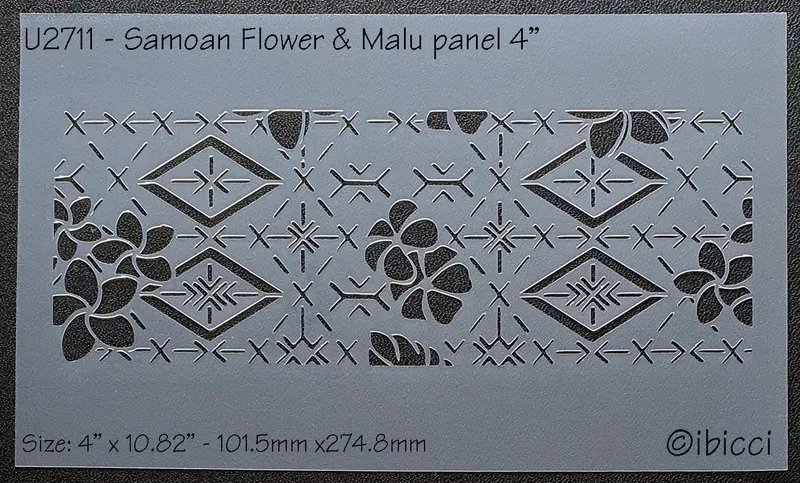 ibicci Samoan Flower & Malu panel stencil 4"