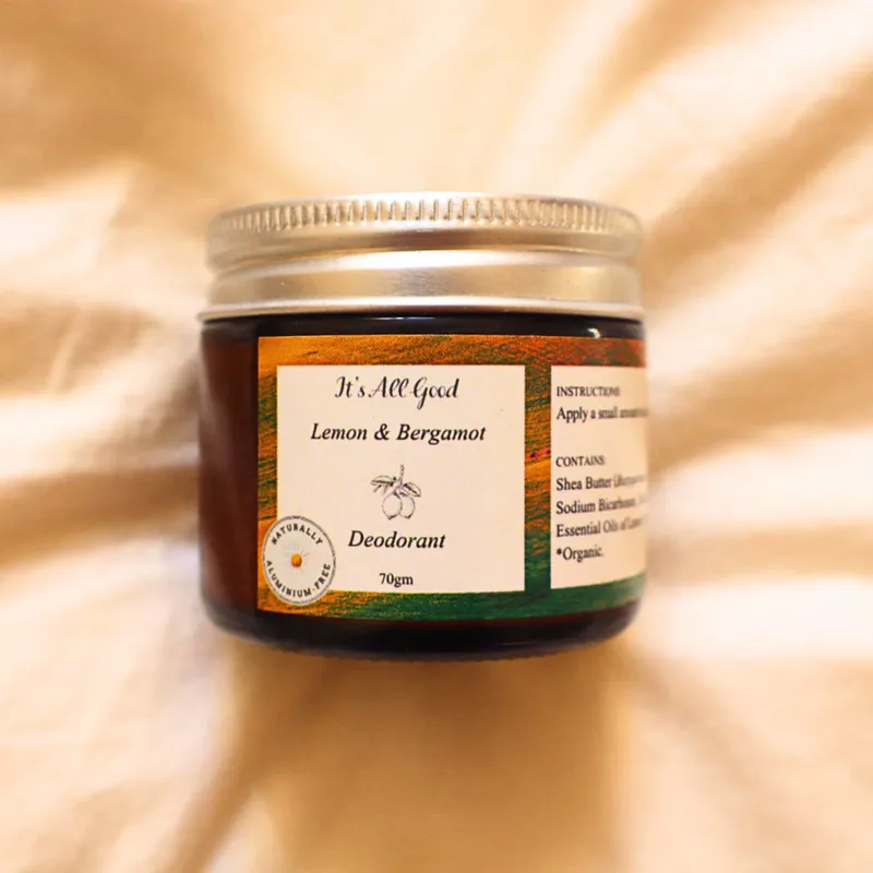 Lemon & Bergamot natural cream deodorant by It's All Good