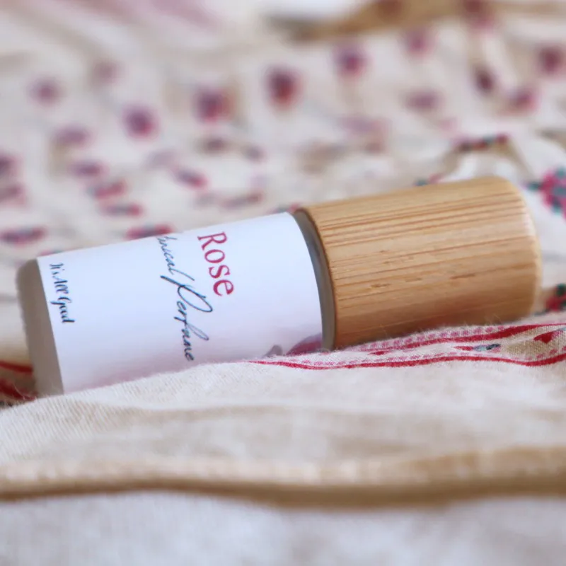Bottle of Rose botanical perfume