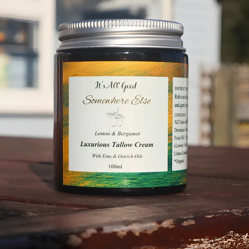 Jar of Lemon & Bergamot tallow cream