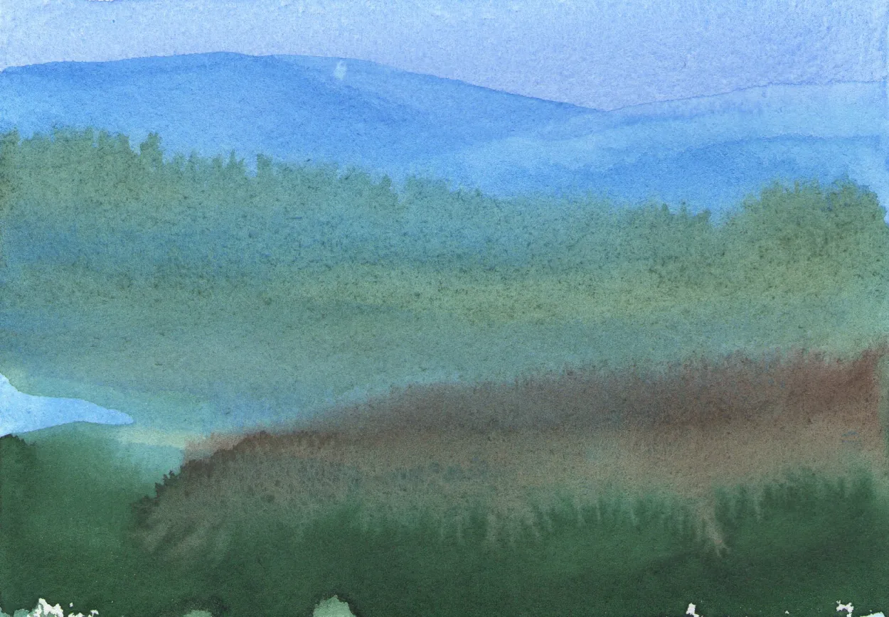 'I am a thousand winds that blow' watercolour on paper 105x145mm.