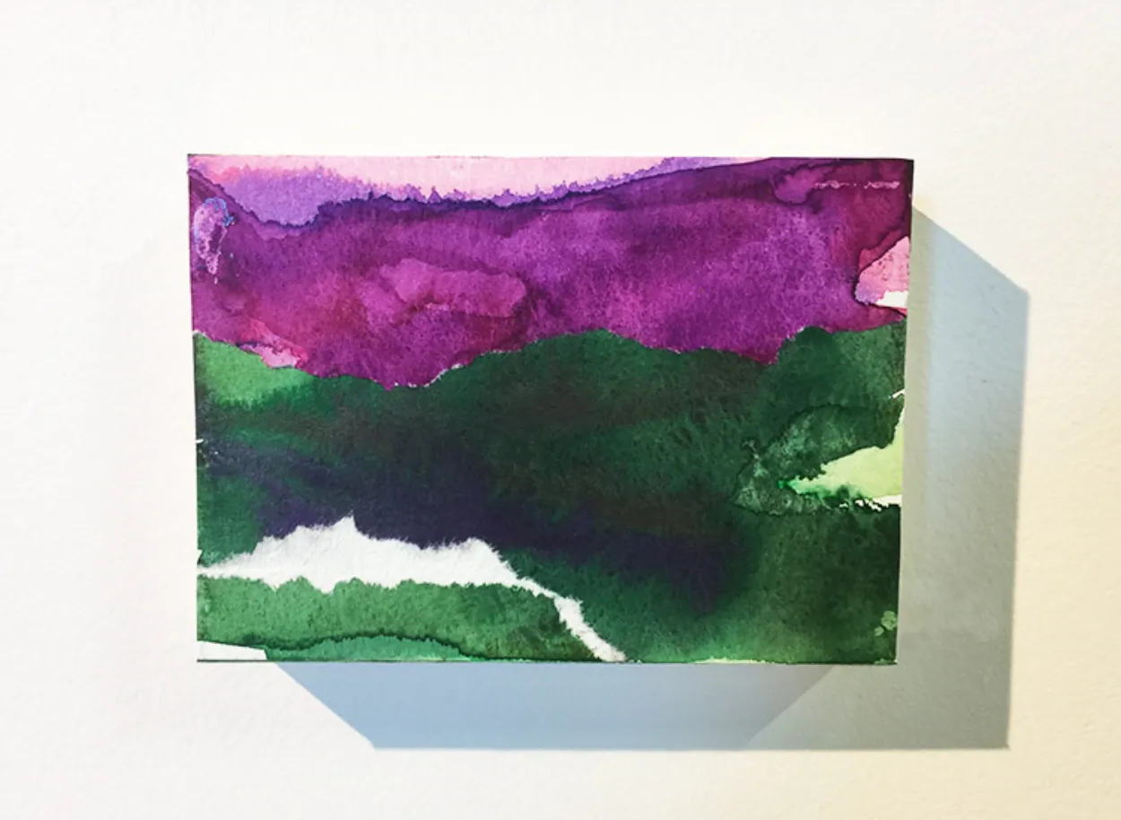 'Folded Shadows' mixed media on board 145mm x 105mm SOLD