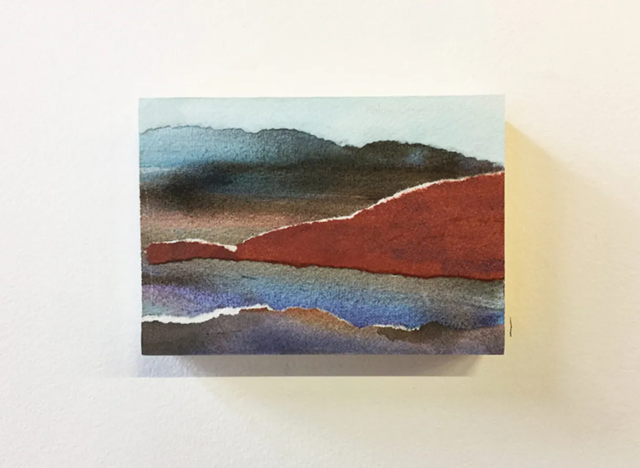 'While They Are In Peace' mixed media on board 145mm x 105mm.