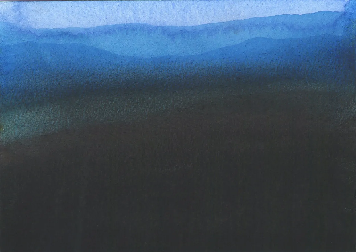 'I am the swift uplifting rush' watercolour & charcoal on paper 105x145mm