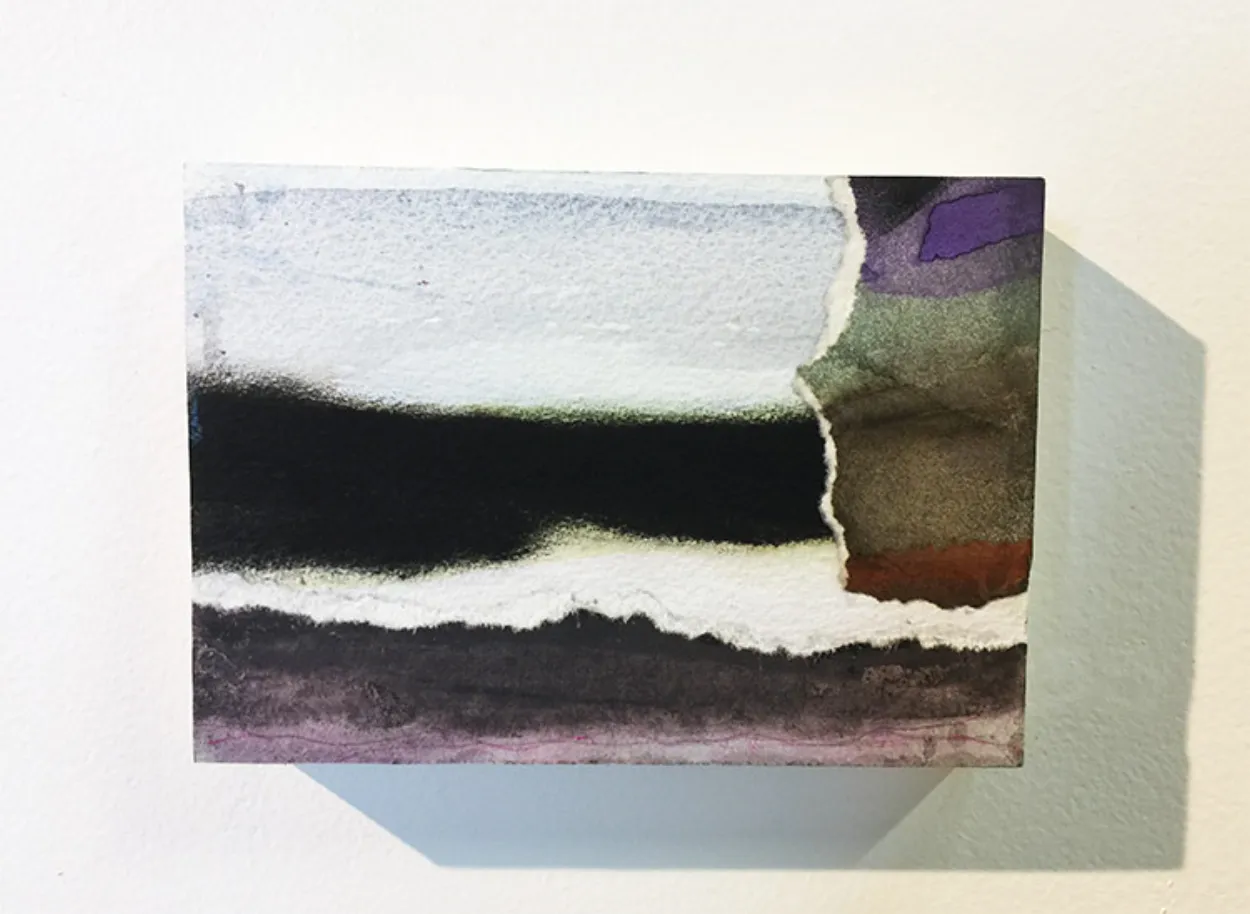 'It Was Quiet' mixed media on board 145mm x 105mm