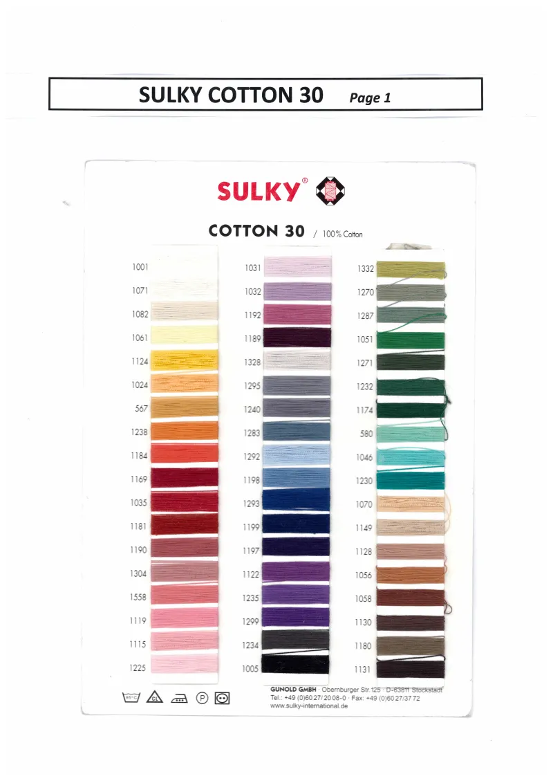 Sulky Cotton 30 Page 1