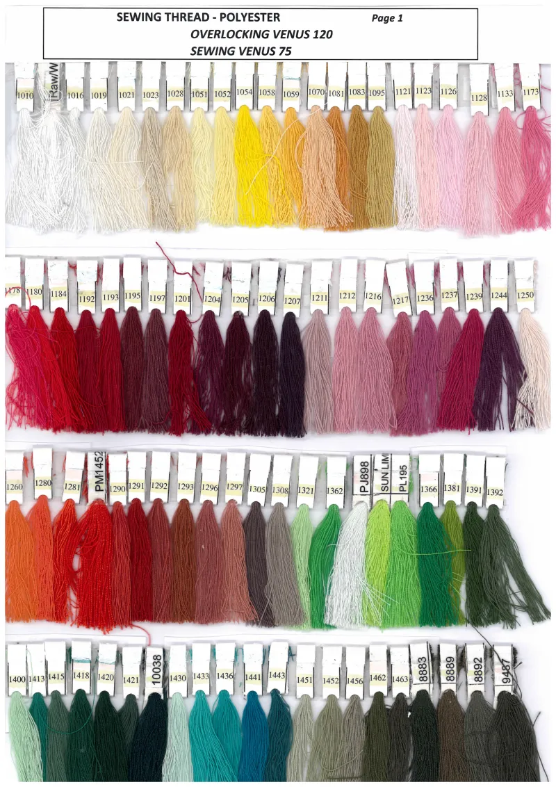 Sewing Thread - Overlocking Venus 120 & Sewing Venus 75 Page 1