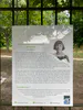 A sign with information about Katherine Mansfield, Parc de Bel-Ébat, Avon, 2025.