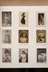 A collection of 9 postcards featuring women performers from the late 1800s and early 1900s