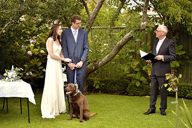 The Bride and Groom are Katie and Mike – the dog is Jess. The photographer is Sabrina and her website is www.intimateknot.nz
