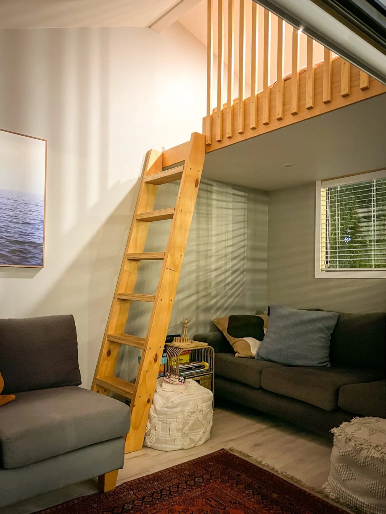 Cabins and Baches - Townhouse Cabin inside loft view