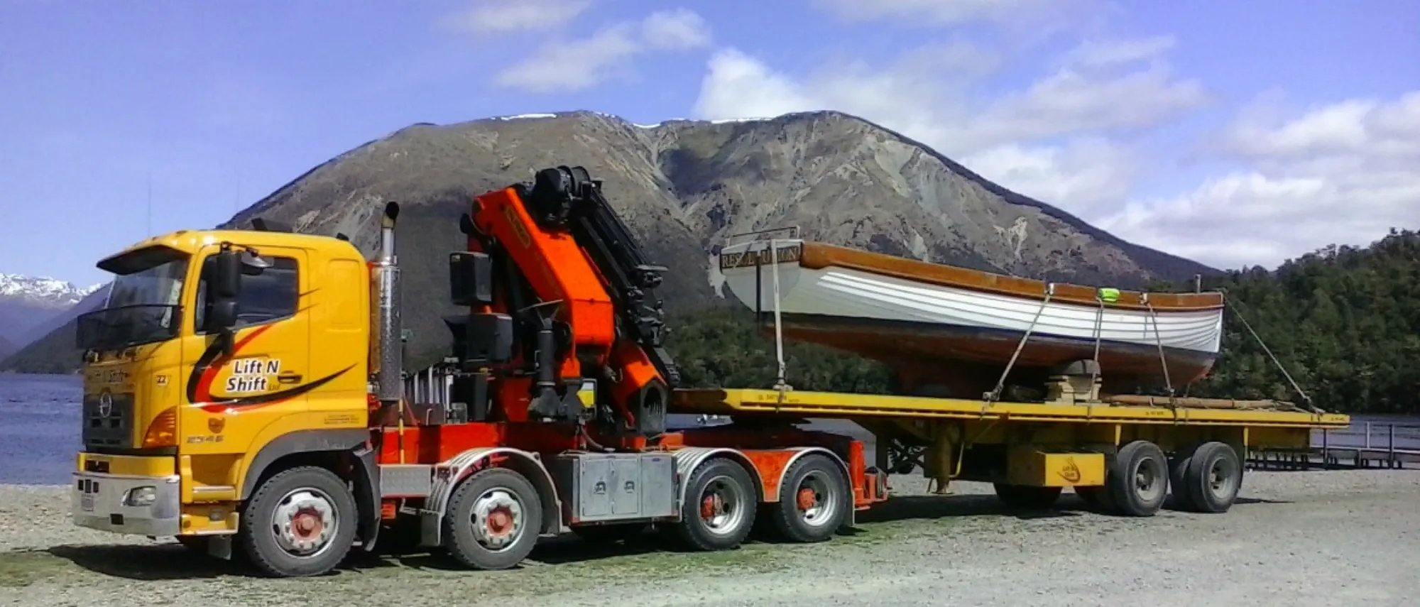 Lift N Shift can move boats! Specialised lowbeds, semi-trailers, trombone trailers and concrete panel trailers to move equipment with ease.