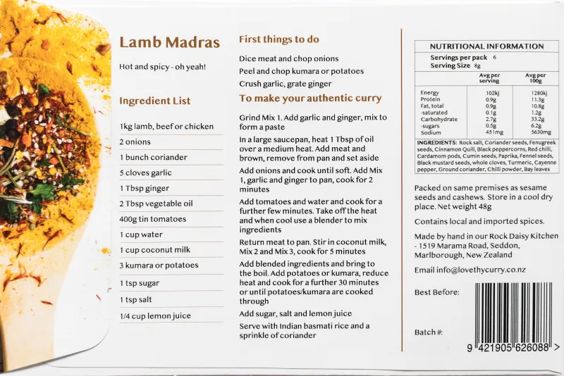 Back Lamb Madras