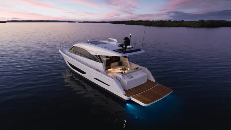 Maritimo S55 Luxury Motor Yacht anchored