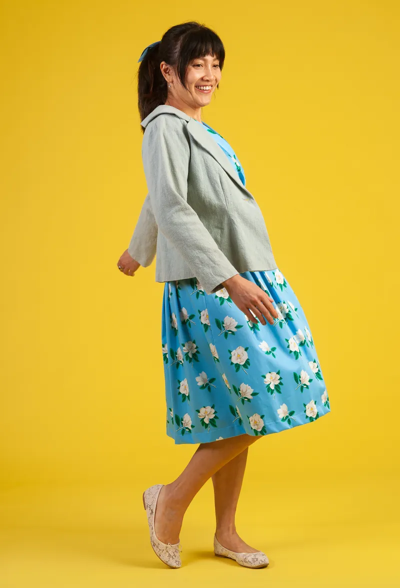 Tropical Linen Jacket Duckegg