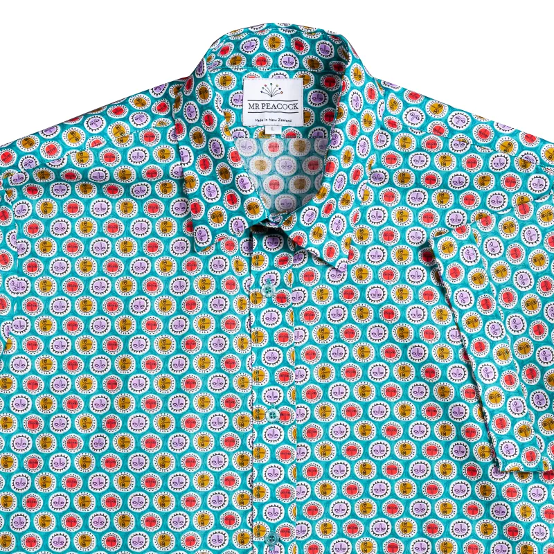 Liberty Tana Lawn 100% cotton Short Sleeve Shirt 'Aztec Sun'