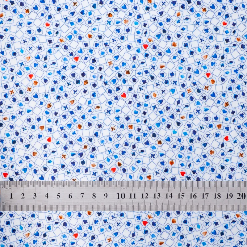 'Full Deck' fabric swatch with ruler for size reference