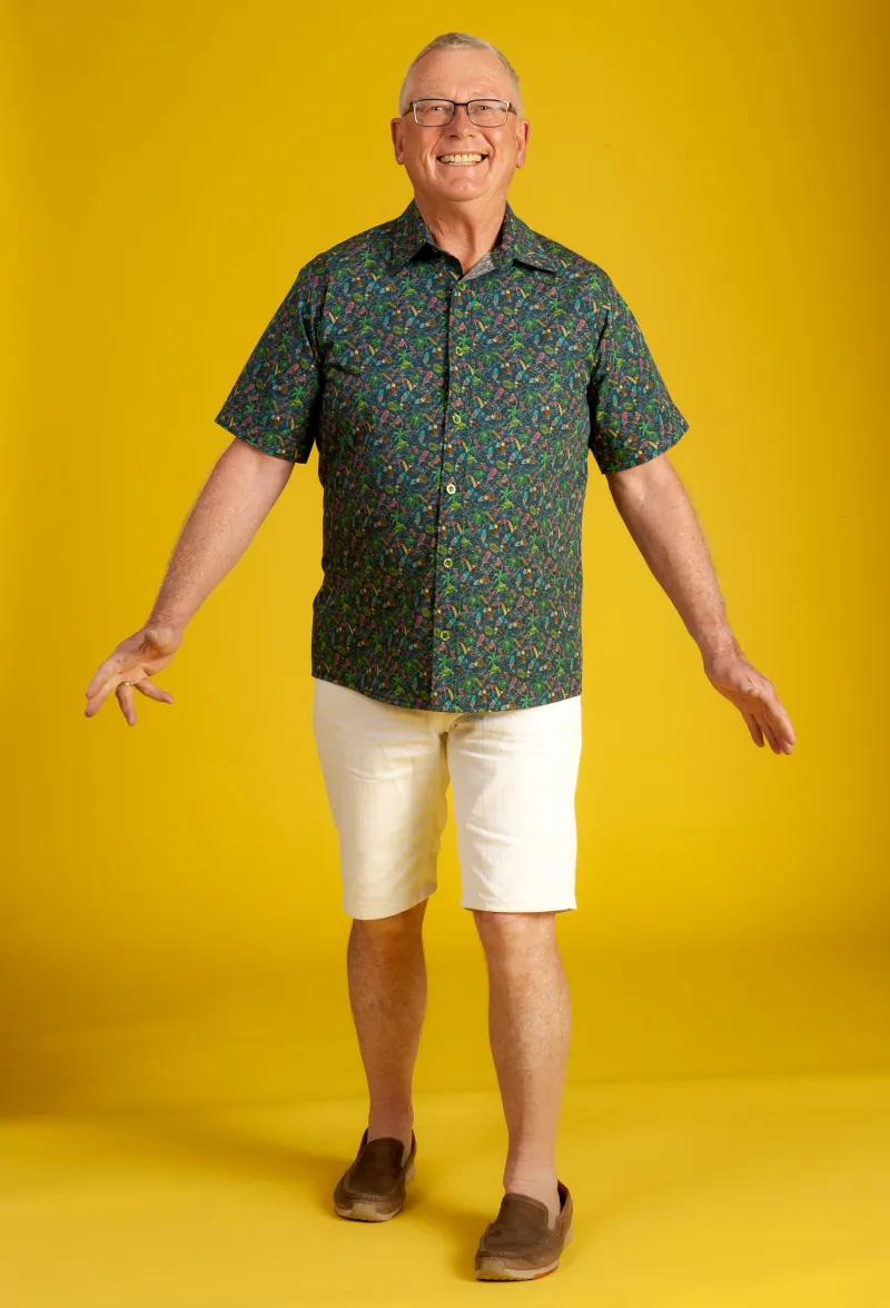 Andy relaxing in our Short Sleeve Shirt 'Island Time'