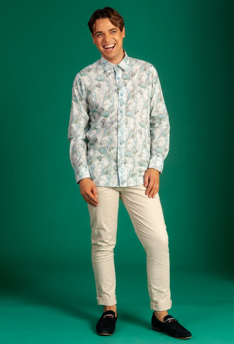 Swaye feeling fresh in his 'Morning Peacock' Liberty Long Sleeve Shirt.