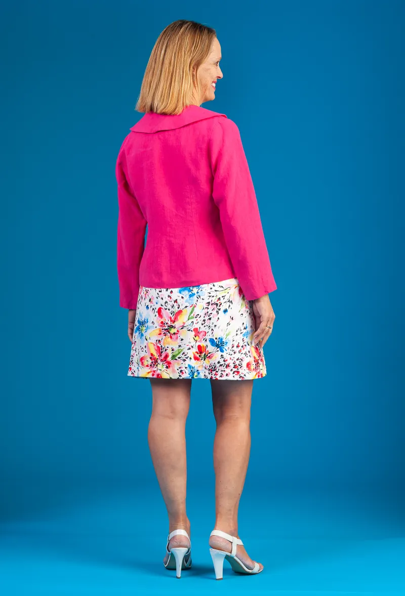 Tropical Linen Jacket Fuchsia