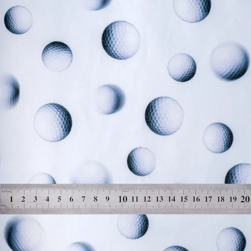 'Hole in One' fabric swatch with ruler for size reference