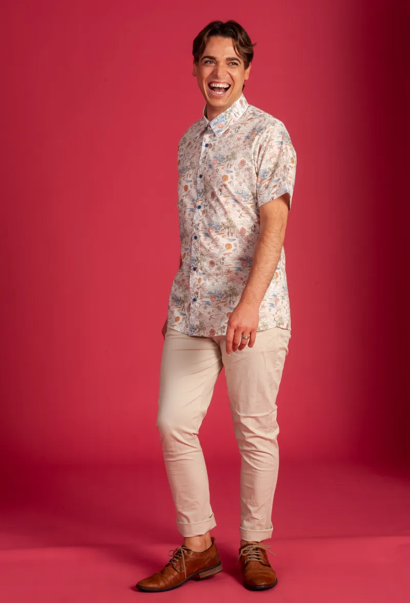 Swaye looking great in our 'L A Dream' Liberty Short Sleeve Shirt