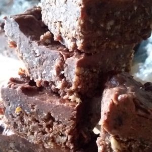 Raw Chocolate Brownie with Chocolate Topping